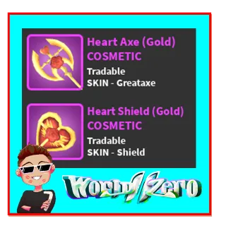 Heart Axe + Shield - Gold