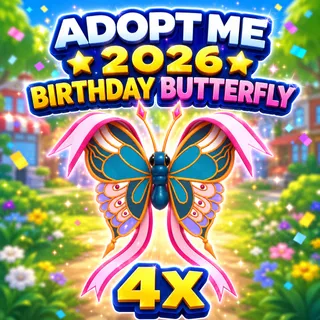 4x 2026 Birthday Butterfly
