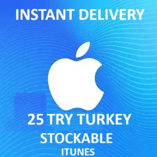 Itunes Gift Card 25 TRY Turkey (TL) STOCKABLE INSTANT DELIVERY