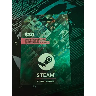 $30.00 USD Steam Gift card 