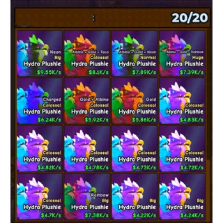 Catch And Tame | 20x Colossal / Big / Tiny / Normal Random Mutation Hydra Plushie