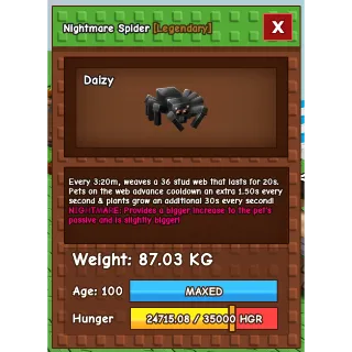 NIGHTMARE SPIDER 87 KG AGE 100