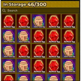 x16 Admin Safari, x30 Mythical Egg 