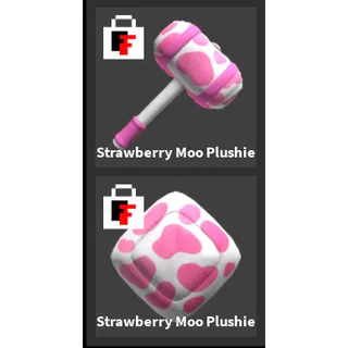 Strawberry Moo Plushie set