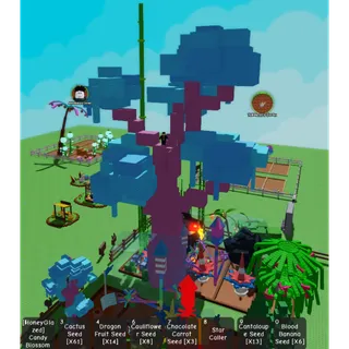 HUGE CANDY BLOSSOM TREE + 1 CANDY BLOSSOM TREE - GROW A GARDEN