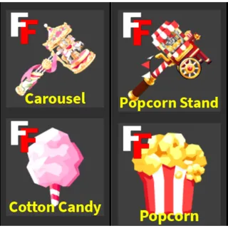 CARROUSEL SET & POPCORN STAND SET