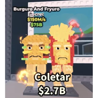Burguro and fryuro 150m/1s - steal a brainrot