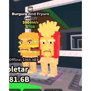 Burguro and fryuro 900m/1s - steal a brainrot