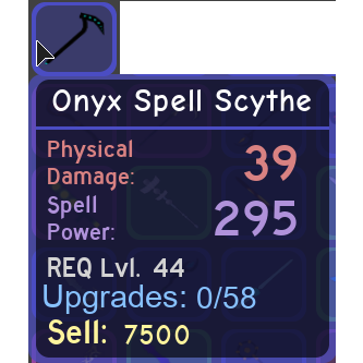 Gear Onyx Spell Scythe In Game Items Gameflip - roblox blue scythe