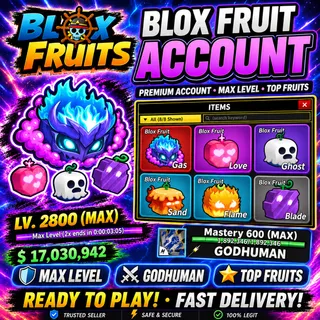 GodHuman | LVL 2800 | Random Mythic Fruit | Blox Fruits