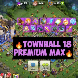 Clash of Clans 👑(COC)💎[ TH18 ] - PREMIUM MAX🔥[ 15x ALL EPIC EQUIP MAXED ] [ HEROS SKIN] || HERO-84-95-73-65-46 || FULL SAFE ACC