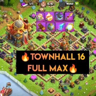 👑(COC)💎[ TH16 ] - FULL MAXED🔥[8x EPIC EQUIPMENT ] [ HEROS SKIN] || HERO-95-95-76-70-45 || GOOD BASE LAYOUT