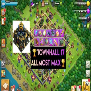 Clash of Clans 👑(COC)💎[ TH17 ] - ALMOST MAX🔥[ 13x EPIC EQUIPMENT ] [ HEROS SKINS ] || HERO-70-91-61-67-37 || FULL SAFE ACC