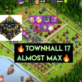 👑(COC)💎[ TH17 ] - NEAR MAXED🔥[7x EPIC EQUIPMENT ] [ HEROS SKIN] || HERO-67-90-46-55-41 || GOOD BASE DESIGN