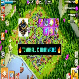 Clash of Clans 👑(COC)💎[ TH17] - NEAR MAXED🔥[7x EPIC EQUIPMENT ] [ HEROS SKIN] || HERO-86-87-56-58-37 || FULL SAFE ACC