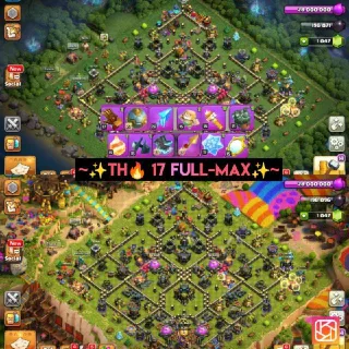 Clash of Clans 👑(COC)💎[ TH17 ] - 200% MAXED🔥[ RARE 13x (ALL) EPIC EQUIP] [ SKINS ] || HERO MAX-100-100-90-75-50 | RARE LAYOUT