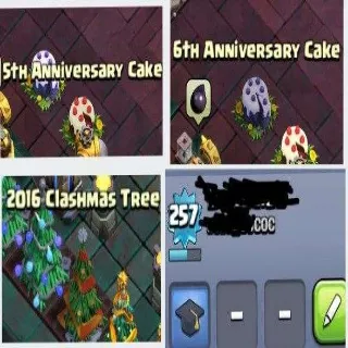 👑( TH18 ) 2016-2025 Xmas🎄TREE [ TH18 ] - MAXED🔥 🎂 RARE #1 FIRST ANNIVERSARY CAKE [ 15x EPIC EQUIP ] RARE LAYOUT