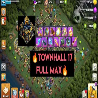 Clash of Clans 👑(COC)💎[ TH17 ] - 200% MAX🔥[ 13x ALL EPIC EQUIP MAXED ] [ HEROS SKIN] || HERO-100-100-90-75-50 || FULL SAFE ACC