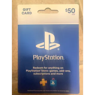 $50.00 USD PlayStation Store