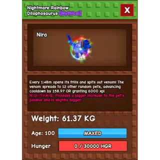 Rainbow Hatched Dilophosaurus 61 KG (RBH Dilo)