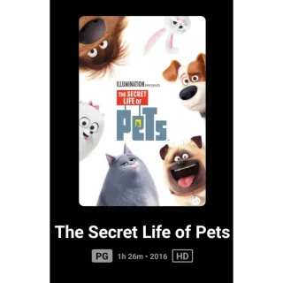 HD Secret Life Of Pets 1 Digital Code Movies Anywhere MA, ports to vudu, iTunes, Google Play and Amazon.
