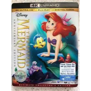 Little mermaid signature animated 4k iTunes only digital movie code ports to Vudu, MA, amazon, Gp