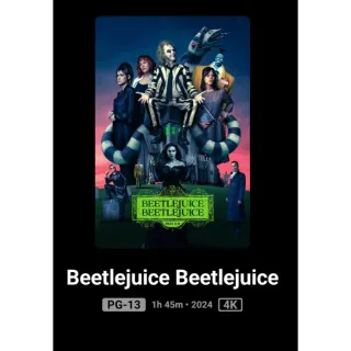 Beetlejuice Beetlejuice 2024 4k Movies Anywhere digital movie code ports to Vudu, MA, amazon, Gp