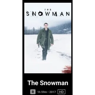 The Snowman Digital HD Code Vudu or Movies Anywhere MA.