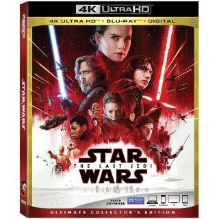Star wars the Last Jedi 4k iTunes digital movie code ports to Vudu, MA, amazon, Gp