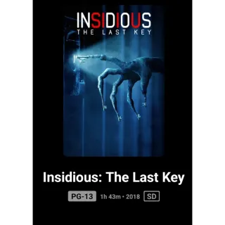 Insidious Last Key  SD Digital Movie Code Vudu or ma ports.