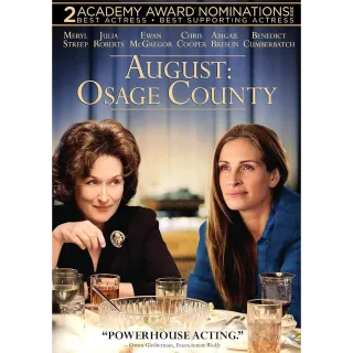 August Osage County HD vudu only Digital Movie Code Won't port