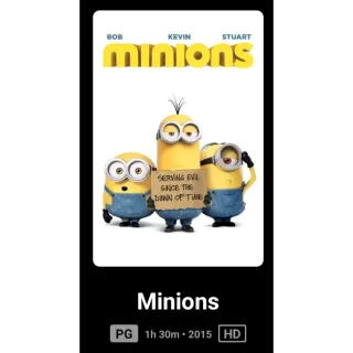 Minions Digital Movie Code Anywhere MA Or Vudu, ports to vudu Only , iTunes, Google Play and Amazon.