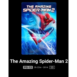 The Amazing Spider-man 2 Digital movie code HD Code No Points Movies Anywhere MA, or Vudu. Port To ITunes,  Gp