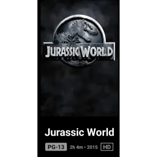 Jurrasic World HD Digital Code Movies Anywhere MA, ports to vudu, iTunes, Google Play and Amazon.