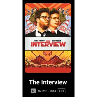 The Interview HD no pts Digital Code Vudu or ma ports.