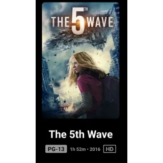 The 5th wave Digital movie code HD Code Redeems Movies Anywhere MA, or Vudu. Port To GP, ITunes,.and Amazon