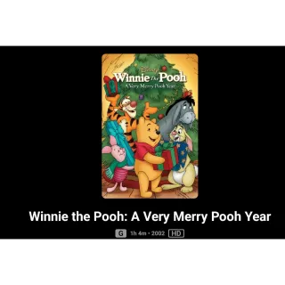 Winnie the pooh a very merry pooh year (Christmas)HD Movies Anywhere digital movie code ports to Vudu, MA, amazon, Gp