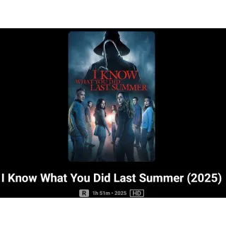I know what you did last summer 2025 HD Movies Anywhere digital movie code ports to Vudu, MA, amazon, Gp
