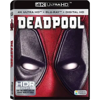 Deadpool 1 4k iTunes digital code ports to Vudu, MA, amazon, Gp