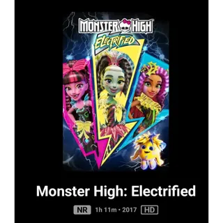 Monster high electrified HD Digital Code Movies Anywhere MA Or  vudu ,ports To  iTunes, Google Play and Amazon.