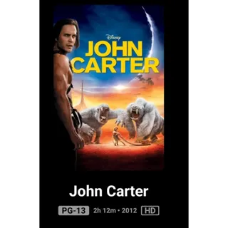 Disney John Carter HD Movies Anywhere digital movie code ports to Vudu, MA, amazon, Gp