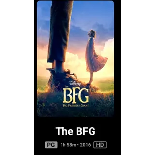 Disney BFG movie HD Movies Anywhere Or Fandango At Home digital movie code ports to Vudu, MA, amazon, Gp