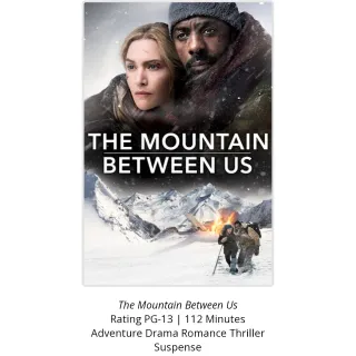 The Mountain Between Us 4k iTunes digital movie code ports to Vudu, MA, amazon, Gp