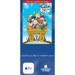 Rugrats The Movie Digital Movie Redeems on vudu or GP HD or 4k iTunes  Digital Movie Code Won't port