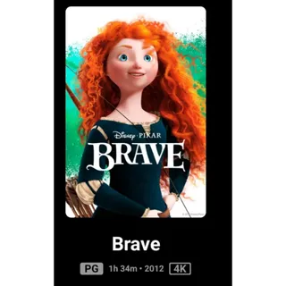 Disney Brave 4k Movies Anywhere digital movie code ports to Vudu, MA, amazon, Gp