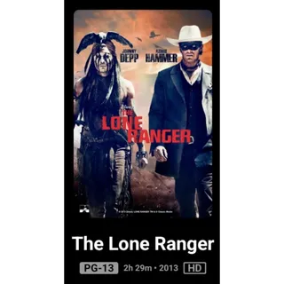 The lone ranger HD Digital Code Movies Anywhere MA Or  vudu ,ports To  iTunes, Google Play and Amazon.