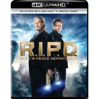4k iR.I.P.D RIPD iTunes only digital movie code ports to Vudu, MA, amazon, Gp