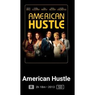 American Hustle Digital Movie Code Vudu or ma ports.