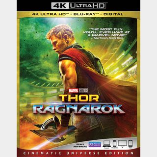 Thor Ragnarok 4k iTunes digital movie code ports to Vudu, MA, amazon, Gp