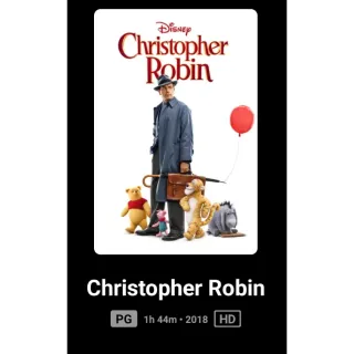 Disney's Christopher Robin HD Digital Movie Movies Anywhere Or Vudu Redeem Ports To MA, ports to, iTunes, and Google Play